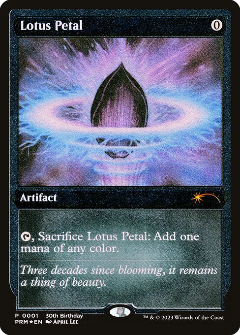 Etched-foil Lotus Petal card