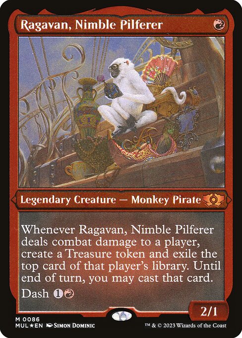 Etched-foil Ragavan, Nimble Pilferer card